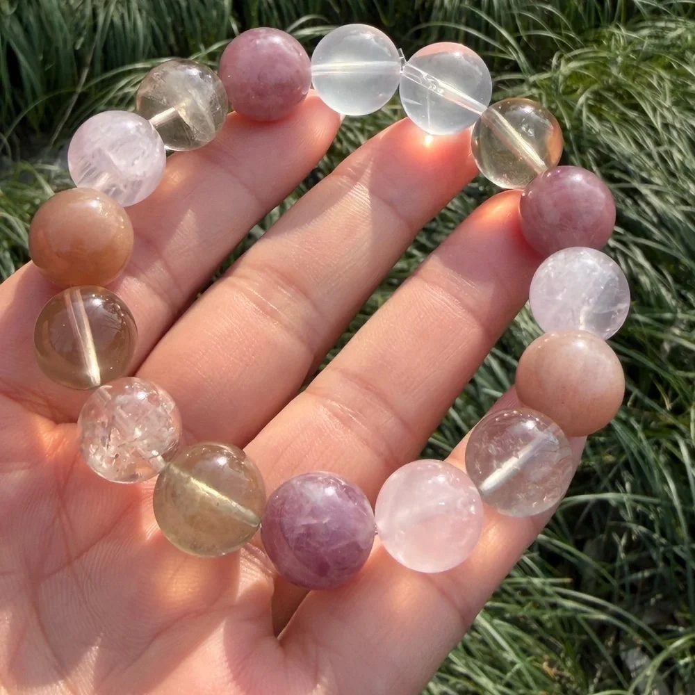 13.5mm‎ stretchable multi stone crystal bracelet 1070